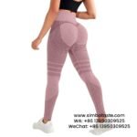 AB Yarn Pink Women Sexy Figure Hip Lift Athletic Leggings High Waist Stretch Gym Pants