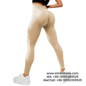 Dark Khaki Women Sexy Figure Hip Lift Athletic Leggings High Waist Stretch Gym Pants