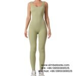 Double-Layer Lime Green Seamless Jumpsuits Yoga Wear Slim Fit Athletic Elastic Stretch Bodysuit