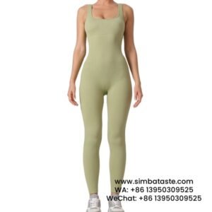 Double-Layer Lime Green Seamless Jumpsuits Yoga Wear Slim Fit Athletic Elastic Stretch Bodysuit