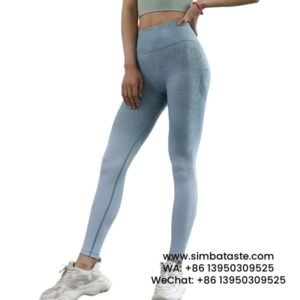 Gradient Blue Women Dip Dye Gradient Hip Lift Gym Pants Tight High Rise Yoga Pants