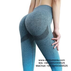 Gradient Gray-Blue Women Dip Dye Gradient Hip Lift Gym Pants Tight High Rise Yoga Pants