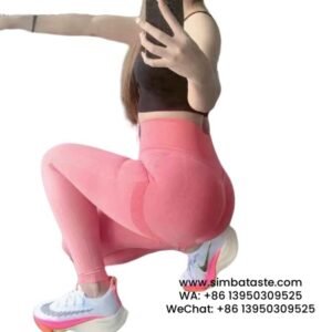 Gradient Red Women Dip Dye Gradient Hip Lift Gym Pants Tight High Rise Yoga Pants