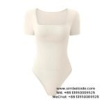 Off-White Sleeveless Tank Tops Shapewear Jumpsuit Threaded Bodysuit Seamless Fitness One-Piece Yoga Wear