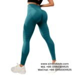 Peacock Green Women Sexy Figure Hip Lift Athletic Leggings High Waist Stretch Gym Pants