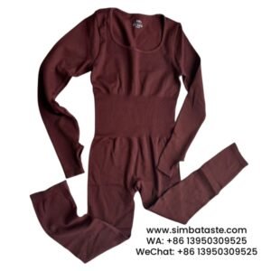 Seamless Red Women's Yoga Jumpsuit Dancing Fitness Exercise Tight Long Sleeve Yoga Suit