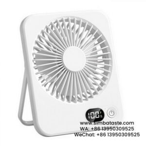 Square ABS F10 Desk Fan With USB Charging Cable