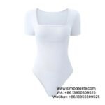 White Sleeveless Tank Tops Shapewear Jumpsuit Threaded Bodysuit Seamless Fitness One-Piece Yoga Wear