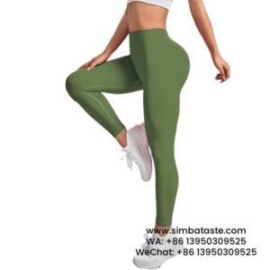 Women Army Green Seamless Knitting Explosive Hip Lift Yoga Pants Feminine V Waist Sports Gym Pants