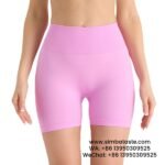 Women Barbie Pink Seamless High Waist Yoga Shorts Tight Running Exercise Pants