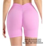 Women Barbie Pink Seamless High Waist Yoga Shorts Tight Running Exercise Pants 2