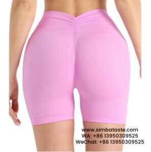 Women Barbie Pink Seamless High Waist Yoga Shorts Tight Running Exercise Pants 2