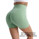Women Basil Green Gym Pants Athletic Tight Cropped Pants Seamless Yoga Hot Pants