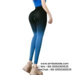 Women Black Blue Sports Leggings Seamless High Waist Gym Pants Gradient Candy Yoga Pants