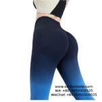 Women Black Blue Sports Leggings Seamless High Waist Gym Pants Gradient Candy Yoga Pants