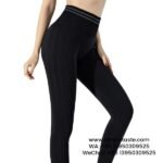 Women Black Contrasting Gym Pants High Waist Hip Yoga Pants Breathable Athletic Leggings