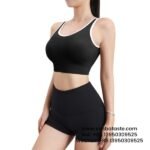 Women Black Cut-Out Beautiful Back Sports Bra One Piece Shockproof Yoga Wear Bra