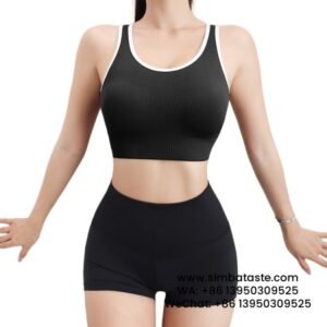 Women Black Cut-Out Beautiful Back Sports Bra One Piece Shockproof Yoga Wear Bra
