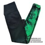 Women Black-Green Seamless Gradient Tie-Dye Yoga Pants High-Waisted Hip Lift Gym Wear