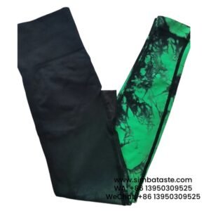 Women Black-Green Seamless Gradient Tie-Dye Yoga Pants High-Waisted Hip Lift Gym Wear