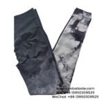 Women Black-Grey Seamless Gradient Tie-Dye Yoga Pants High-Waisted Hip Lift Gym Wear