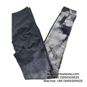Women Black-Grey Seamless Gradient Tie-Dye Yoga Pants High-Waisted Hip Lift Gym Wear