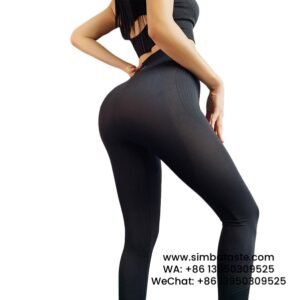 Women Black High Waist Stretch Gym Pants Quick-Drying Running Sweatpants 2