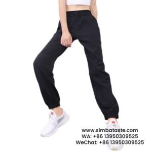 Women Black Loose Sweatpants High-Waisted Quick-Drying Yoga Trousers Cargo Pants
