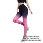 Women Black Pink Sports Leggings Seamless High Waist Gym Pants Gradient Candy Yoga Pants