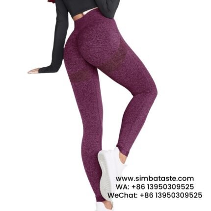 Women Black Purple Red High Waist Gym Pants Tight-Fitting Stretch Hip-Lifting Yoga Pants