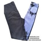 Women Black-Purple Seamless Gradient Tie-Dye Yoga Pants High-Waisted Hip Lift Gym Wear