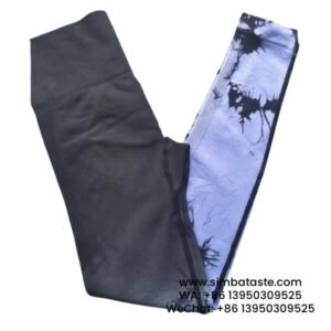 Women Black-Purple Seamless Gradient Tie-Dye Yoga Pants High-Waisted Hip Lift Gym Wear