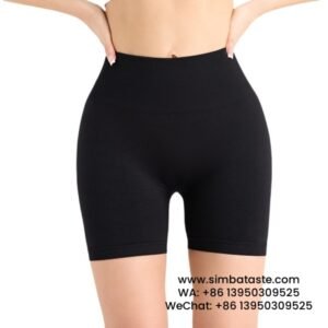 Women Black Seamless High Waist Yoga Shorts Tight Running Exercise Pants