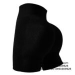 Women Black Seamless Knitted High Waist Yoga Shorts Fitness Exercise Tight Pants