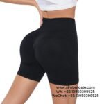 Women Black Seamless Knitted High Waist Yoga Shorts Fitness Exercise Tight Pants 2