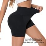 Women Black Seamless Knitted High Waist Yoga Shorts Fitness Exercise Tight Pants 3