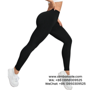 Women Black Seamless Knitting Explosive Hip Lift Yoga Pants Feminine V Waist Sports Gym Pants
