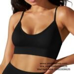 Women Black Seamless Yoga Bra Quick-Drying Breathable Running Bras Gym Top Yoga Wear