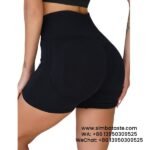 Women Black Seamless Yoga Shorts Athletic Shorts Breathable High-Rise Gym Pants