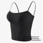 Women Black Strap Chest Pad Seamless Vest One Piece Slim Fashion Sports Vest