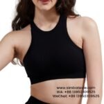 Women Black Thread Bra Cropped Yoga Vest Top Pilates Fitness Bra Yoga Bra