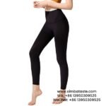Women Black Thread High Waist Yoga Pants Plus Size Anti-Frizz Athletic Leggings