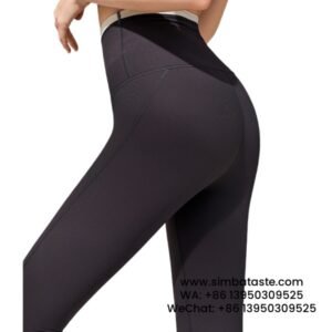 Women Black Thread High Waist Yoga Pants Plus Size Anti-Frizz Athletic Leggings