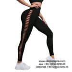 Women Black Tie-Dye Yoga Pants Side Cut-Outs Seamless Athletic Leggings