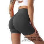 Women Blue Gray Gym Pants Athletic Tight Cropped Pants Seamless Yoga Hot Pants