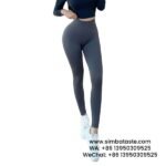 Women Blue Gray Hip Lift Gym Pants High Waist Yoga Pants Running Sports Pants