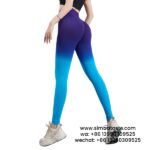 Women Blue-Violet Sports Leggings Seamless High Waist Gym Pants Gradient Candy Yoga Pants