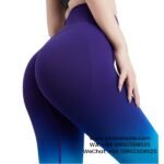 Women Blue-Violet Sports Leggings Seamless High Waist Gym Pants Gradient Candy Yoga Pants