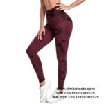 Women Chocolate Brown Dyeing Yoga Pants High Rise Hip Lift Gym Pants Seamless Athletic Pants