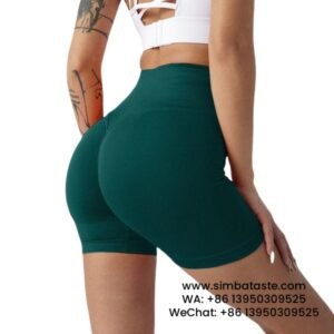 Women Christmas Green Gym Pants Athletic Tight Cropped Pants Seamless Yoga Hot Pants